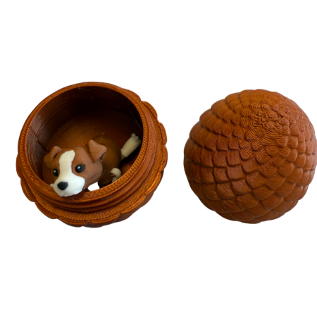 Huevo Sorpresa Perro Impreso en 3D | Mini Figura Coleccionable | 31x40mm | Regalo Original | Alta Precisión