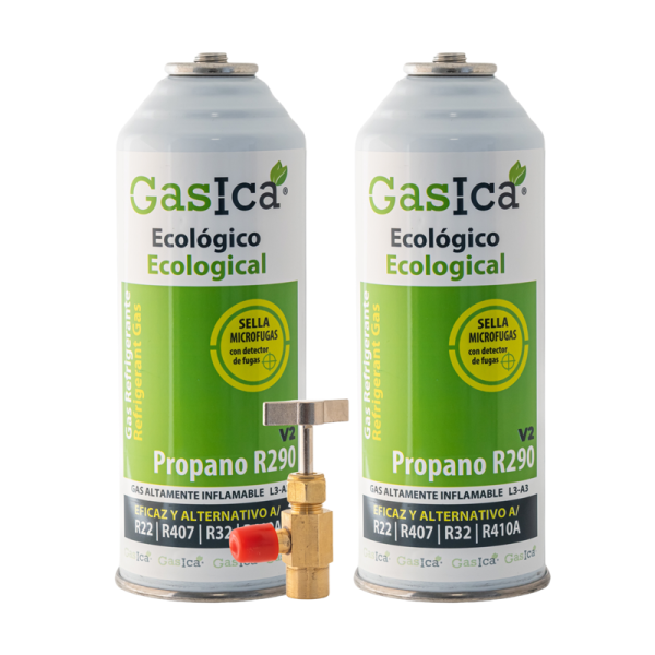 Pack 2 Envases SUMGAS | Refrigerante Orgánico + Sellador de Fugas | Sustituto R22 R410A R32 R407C | Gas Ecológico Profesional