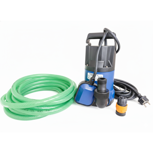 Kit Bomba Achique 400W | Conector Rápido y Manguera 5m | Interruptor Nivel Automático | Cable 10m | Desagüe Piscinas