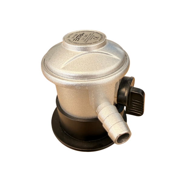 Regulador de Gas Butano/Propano 29 mbar | Caudal 1.5 kg/h con Llave de Paso ON/OFF (Uso Doméstico y Exterior)