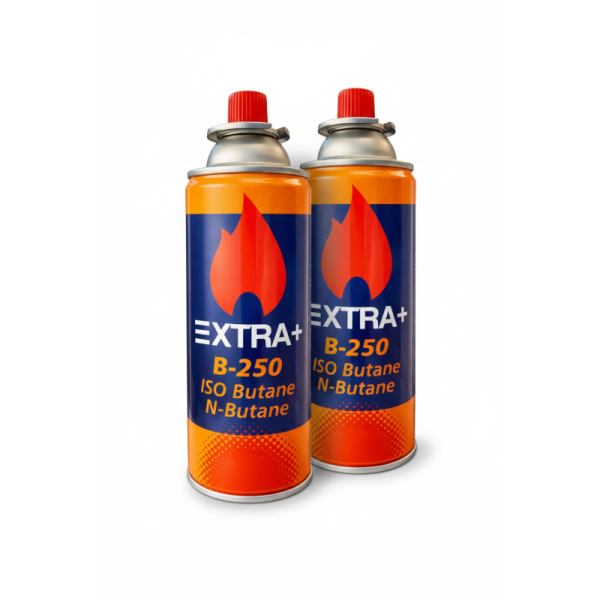 2 Cartuchos de Gas B-250 ISO Butane N-Butane para Hornillo y cocina portatil