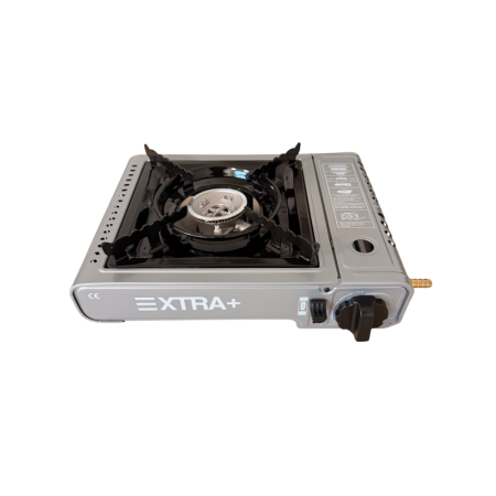 Cocina de Gas Portátil EXTRA+ Sistema Dual | Compatible con Cartuchos B-250 y Botella de Butano (Alta Eficiencia y Seguridad)