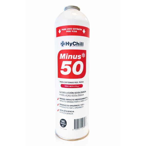 ENVASE GAS ORGÁNICO ECOLÓGICO HYCHILL MINUS 50 SUSTITUTO R22 R404 R407 R502