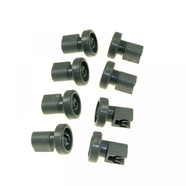 Kit 8 Ruedas Cesto Superior Lavavajillas AEG y Zanussi Gris Oscuro | ESF4200LOW y ESF9421LOW | Código Original 50286967000