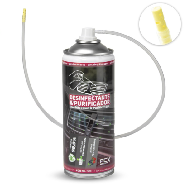 Desinfectante Purificador AC frutos rojos 400ml | Sistema "One Shot" | Eliminación de Olores y Bacterias