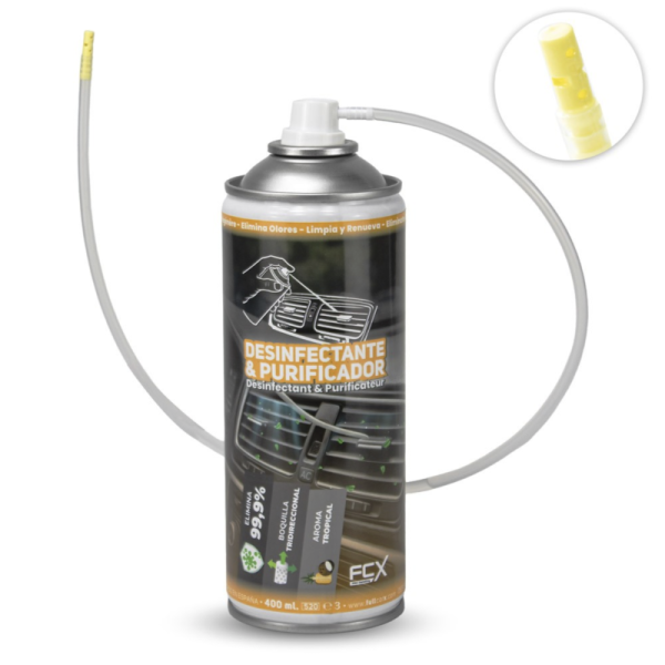 Desinfectante Purificador AC Tropical 400ml | Sistema "One Shot" | Eliminación de Olores y Bacterias