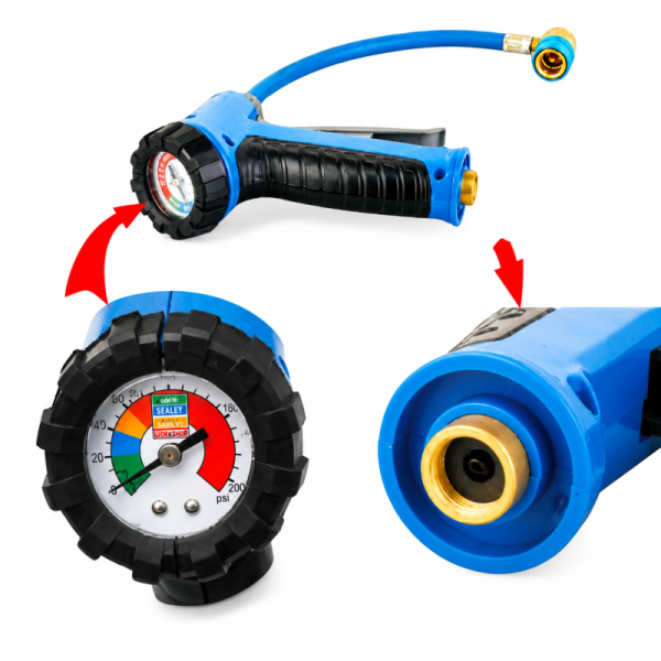 Manguera de Carga con Manómetro para Gasica D2 | R134a y Sustitutos | Conexión Rápida de Baja Presión | Longitud 50cm