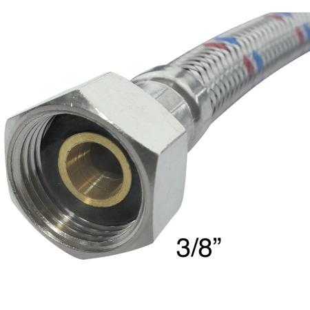 TUBO FLEXIBLE QUEMADOR H 3/8 X H 1/4 1000mm 2 UND 90C