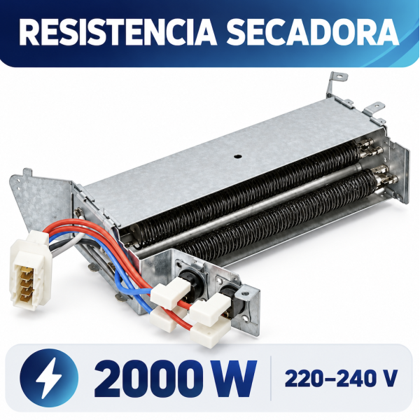 Resistencia Secadora Beko Saivod | C.O. 2957500400 | Para Modelo DC1570 y Serie DC | Recambio Térmico de Alta Calidad Original