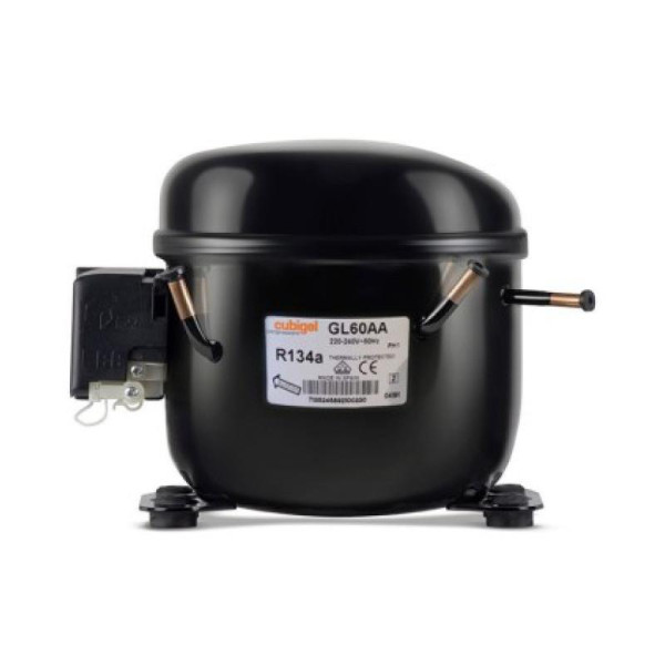Compresor Hermético Cubigel GL60AAa | R134a, 1/6 CV, LBP | 220-240V 50Hz | Cilindrada 5.98 cm³