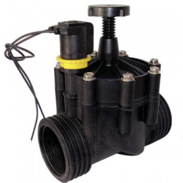 Electroválvula 1 1/2" H Poliamida | Regulador Caudal | Membrana NBR | Solenoide 24V AC 2.2W Normalmente Cerrada