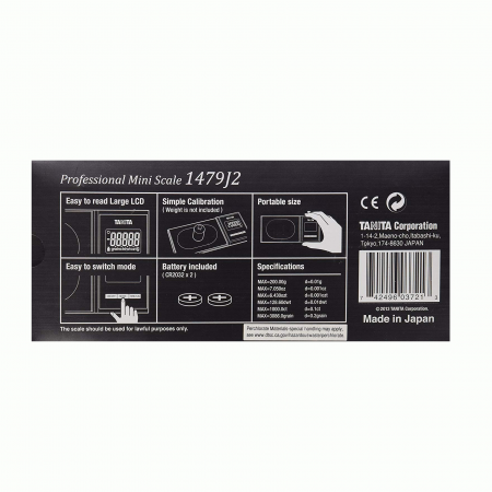 VÁSCULA TANITA 1479J2 desde 0,01gr hasta 200gr PANTALLLA RETROILUMINADA