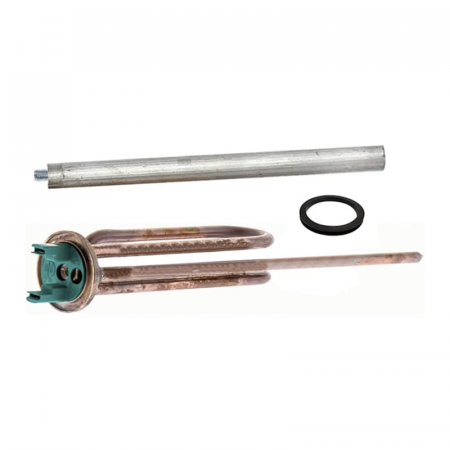 KIT REPARACIÓN TERMO ELECTRICO RESISTENCIA CURVA 1500W + ANODO MAGNESIO + JUNTA GOMA + TERMOSTATO VARILLA 270mm 