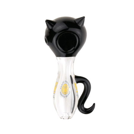 Pipa de Mano Goody Glass Kitty Cat | Serie Goody Animals | Cristal Hecho a Mano | 4 Pulgadas