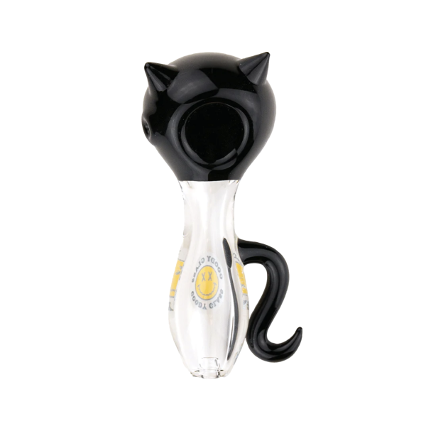 PIPA DE MANO CRISTAL GATITO COLECCIÓN GOODYGLASS PIPE GLASS KITTY CAT