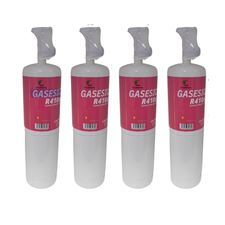 Pack 4 Envases V3 380g | Sustituto Ecológico R410A R32 | Gas No Fluorado | Incluye Llave de Paso | Profesional Climatización