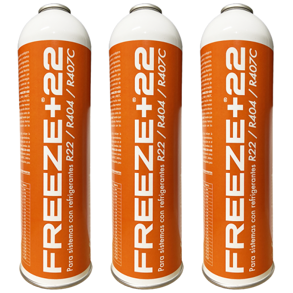 Pack 3 Refrigerante Orgánico 400g | Sustituto R22 R404 R407C | Equivale a 3kg Totales | Alta Eficiencia y Ahorro
