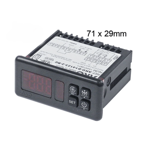 Termostato Digital AKO-D14123 230V | 1 Relé 16A | Rango -50°C a +99°C | Control Temperatura Refrigeración y Calor