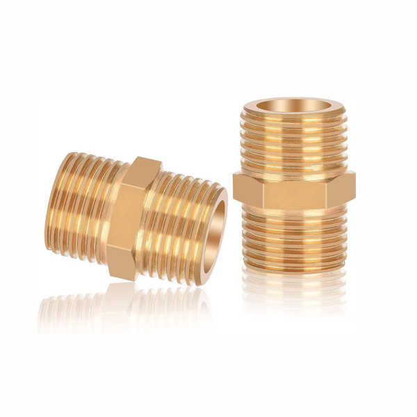 2 UNIDADES RACOR MACHÓN LATÓN 1 1/4" macho-macho ACCESORIO ROSCAR AIRE FONTANERIA