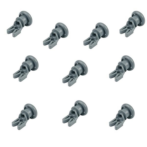 CONJUNTO 10 RUEDAS CESTO SUPERIOR LAVAVAJILLAS COMPATIBLE CON BEKO ARÇELIC MOD. DE2431FS, DIN5630XN, DSFS1531W C.O. 18858800500