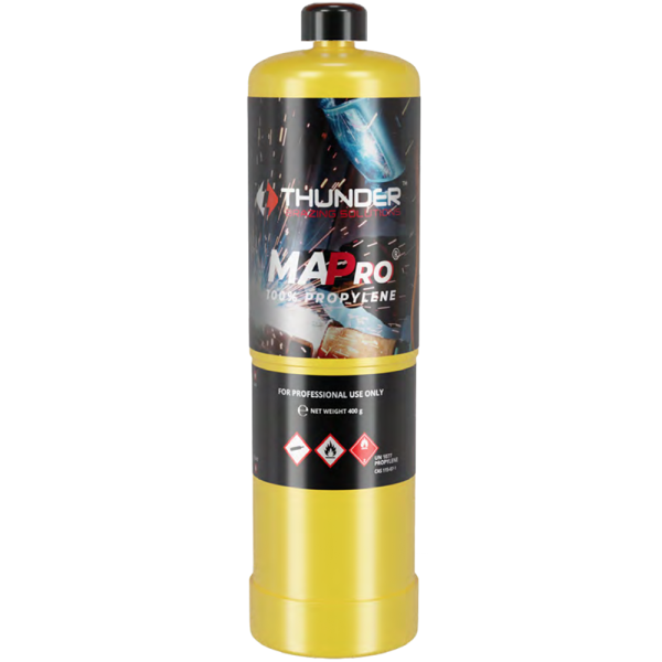Cartucho Gas MAPPRO THUNDER 400g | 1982°C | 35% Más Rápido que Propano | Soldadura Fuerte y Blanda | Norma EN12205