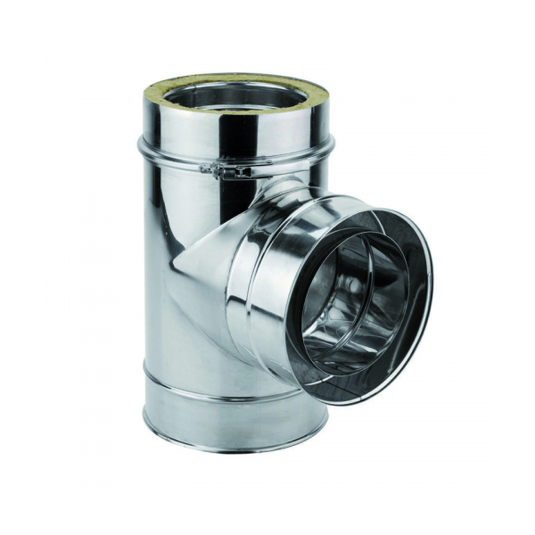 CONDUCTO TIPO "T" 90º EVACUACION HUMOS INOX  150mm