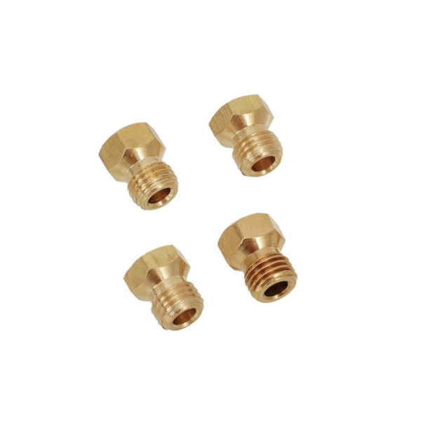 Kit Inyectores Gas Butano Métrica 6 | Juego 4 Chicles 55-70-70-90 | Recambio Estándar CC para Cocina y Encimera M6