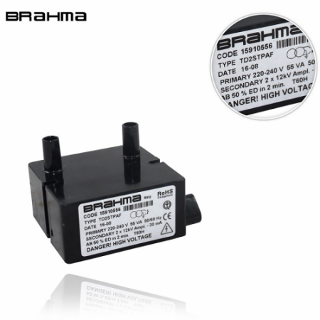 Transformador de Encendido TD2STPAF para Quemador de Gasóleo | Marcas Brahma, Ferroli, Baltur | Código C.O. Q39811930