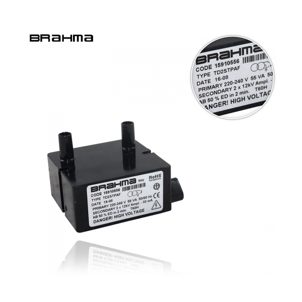 Transformador de Encendido TD2STPAF para Quemador de Gasóleo | Marcas Brahma, Ferroli, Baltur | Código C.O. Q39811930