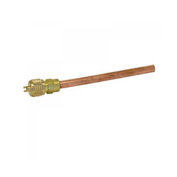 Válvula de Carga Obús 1/4" SAE | Tubo de Cobre 6x150mm para Soldar | Acceso Servicio Gas Refrigerante | Alta Calidad